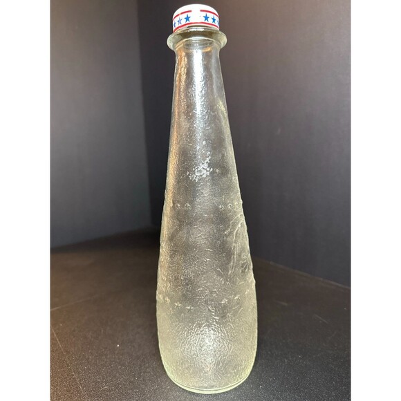 Vintage George Washington Embossed Glass Bottle w/ Stars Cap 11" Patriotic - Picture 2 of 9